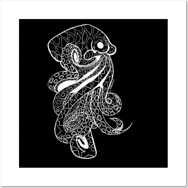 mr octopus ecopop ocean kawaii ink master Wall Art by jorge_lebeau